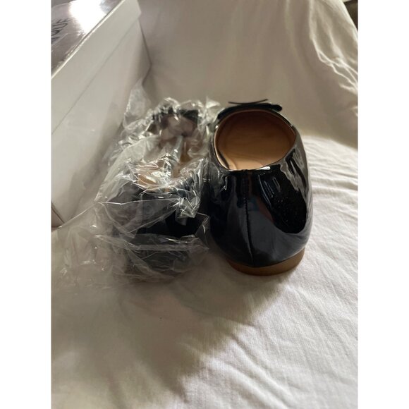 Classique Womens Black Patent Flats With Bow Detail Size 9.5M - Picture 6 of 9